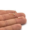 Copper Rectangle Earring, 12 Raw Copper Rectangle Stud Earrings (14x4x0.80mm) M02755
