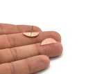Copper Semi Circle Earring, 8 Raw Copper Half Moon Stud Earring (7x18x0.80mm) M03039