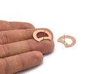 Copper Moon Earring, 8 Raw Copper Crescent Moon Stud Earrings (20x15x0.70mm) M615