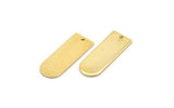 D Shape Blank, 4 Gold Plated Brass D Shape Blanks With 1 Hole, Charms, Pendants (26x10x1mm) D0590