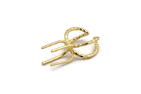 Claw Ring Setting - Gold Plated Brass 4 Claw Ring Blank For Natural Stones E655 H0945