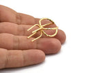 Claw Ring Setting - Gold Plated Brass 4 Claw Ring Blank For Natural Stones E655 H0945