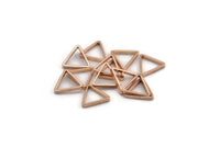 Rose Gold Triangle Charm, 15 Rose Gold Plated Brass Open Triangle Rings, Charms (14x0.8x2mm) Bs 1200
