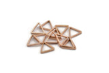 Rose Gold Triangle Charm, 15 Rose Gold Plated Brass Open Triangle Rings, Charms (14x0.8x2mm) Bs 1200