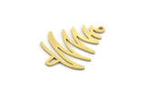 Brass Tree Charm, 12 Raw Brass Tree Charms With 1 Loop, Pendant, Findings (27x22x0.80mm) A6335