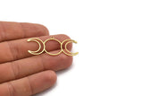 Brass Moon Charm, 12 Raw Brass Crescent Moon Charms With 1 Loop, Findings (45x20x0.80mm) A6343
