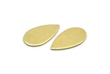 Brass Drop Blank, 12 Raw Brass Drop Shaped Blanks, Stamping Blanks, Findings (20x11x0.80mm) M03400