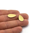 Brass Drop Blank, 12 Raw Brass Drop Shaped Blanks, Stamping Blanks, Findings (20x11x0.80mm) M03400