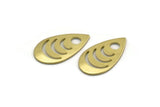 Brass Drop Blank, 12 Raw Brass Drop Shaped Blanks, Stamping Blanks, Findings (20x11x0.80mm) M03402