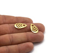 Brass Drop Blank, 12 Raw Brass Drop Shaped Blanks, Stamping Blanks, Findings (20x11x0.80mm) M03402