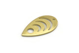 Brass Drop Charm, 12 Raw Brass Drop Charms With 1 Hole, Findings (20x11x0.80mm) M03399