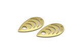 Brass Drop Charm, 12 Raw Brass Drop Charms With 1 Hole, Findings (20x11x0.80mm) M03399
