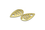 Brass Drop Charm, 12 Raw Brass Drop Charms With 1 Hole, Findings (20x11x0.80mm) M03399