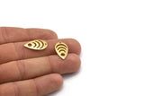 Brass Drop Charm, 12 Raw Brass Drop Charms With 1 Hole, Findings (20x11x0.80mm) M03399