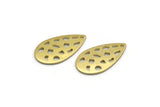 Brass Drop Charm, 12 Raw Brass Drop Charms With 1 Hole, Findings (20x11x0.80mm) M03405