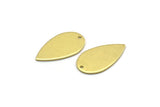 Brass Drop Charm, 12 Raw Brass Drop Charms With 1 Hole, Findings (20x11x0.80mm) M03397