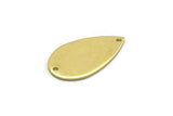 Brass Drop Charm, 12 Raw Brass Drop Charms With 2 Holes, Findings (20x11x0.80mm) M03401