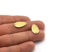 Brass Drop Charm, 12 Raw Brass Drop Charms With 2 Holes, Findings (20x11x0.80mm) M03401