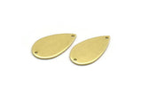 Brass Drop Charm, 12 Raw Brass Drop Charms With 2 Holes, Findings (20x11x0.80mm) M03401
