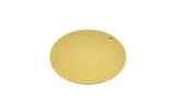 Brass Stamping Tag, 4 Raw Brass Round Charms With 1 Hole (26x0.60mm) A6032