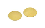 Brass Stamping Tag, 4 Raw Brass Round Charms With 1 Hole (26x0.60mm) A6032