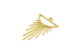Brass Sun Charm, 24 Raw Brass Sun Shaped Charms With 1 Loop, Charm Pendants, Findings (26x16x0.60mm) A6155