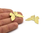 Brass Butterfly Earring, 4 Raw Brass Butterfly Shaped Stud Earrings (34x26x0.80mm) A0422 A6182