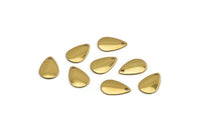 Gold Drop Charm, 12 Gold Plated Brass Drop Charms, Findings (13x8mm) Brs 1988 A0235