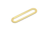 Gold Oval Connector, 4 Gold Plated Brass Oval Connectors, Charms, Findings (44x11x0.90mm) D1340