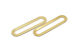 Gold Oval Connector, 4 Gold Plated Brass Oval Connectors, Charms, Findings (44x11x0.90mm) D1340