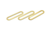 Gold Oval Connector, 4 Gold Plated Brass Oval Connectors, Charms, Findings (44x11x0.90mm) D1340