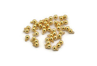 Gold Ball Charm, 8 Gold Plated Brass Ball Charms With 1 Loop (4mm) D1718