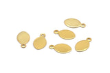 Gold Oval Tag, 24 Gold Plated Brass Oval Tags, Charms, Findings, Stamping Tag (13x7mm) Brs105 A0294