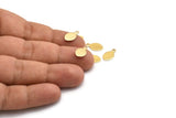 Gold Oval Tag, 24 Gold Plated Brass Oval Tags, Charms, Findings, Stamping Tag (13x7mm) Brs105 A0294