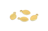 Gold Oval Tag, 24 Gold Plated Brass Oval Tags, Charms, Findings, Stamping Tag (13x7mm) Brs105 A0294