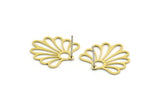 Brass Flower Earring, 10 Raw Brass Flower Shaped Stud Earrings (19x19x0.60mm) A4943 A6189