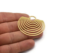 Brass Semi Circle Charm, 2 Raw Brass Charms With 1 Loop, Earring Findings (43x45x0.60mm) A6394
