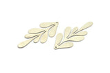 Silver Leaf Charm, 2 Antique Silver Plated Brass Leaf Charms With 1 Hole, Charm Pendants (63x27x0.60mm) A3151 H0858