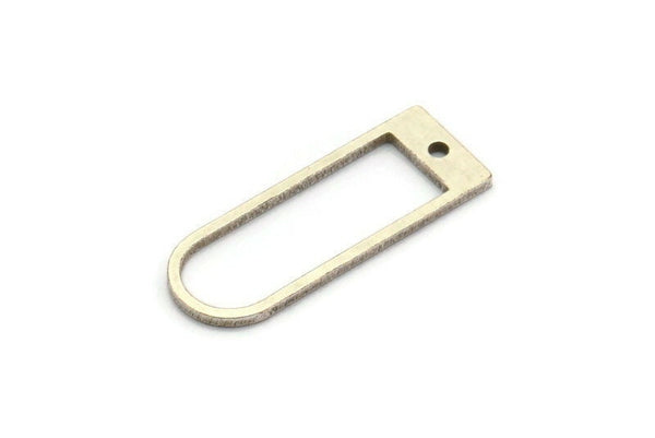 Silver D Shaped Charm, 12 Antique Silver Plated Brass D Shaped Charms With 1 Hole, Earrings, Findings (26x9x1mm) A4416 Q0715