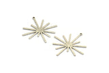 Silver Boom Charm, 4 Antique Silver Plated Brass Boom Charms With 1 Loop (40x38x1mm) D1572