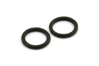 Black Ring, Hammered Oxidized Black Plated Brass Ring, Connectors (23x3mm) N1501