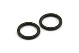 Black Ring, Hammered Oxidized Black Plated Brass Ring, Connectors (23x3mm) N1501