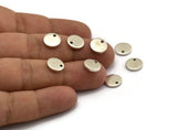 Silver Cabochon Tag, 12 Antique Silver Plated Brass Cabochon Tags, Stamping Tags (10x1.5mm) Y187