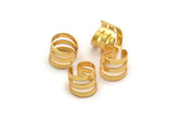 Wide Ear Cuff, 8 Gold Plated Brass Ear Cuffs With One Hole Round  Findings (9mm) Brs 001  D0036