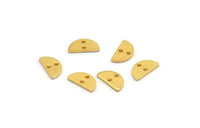 Gold Semi Circle, 12 Gold Plated Brass Half Moon Connector With 2 Holes, Charms, Pendants (10x5x1mm) D1382 H0883