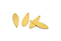 Gold Marquise Charm, 4 Gold Plated Brass Marquise Charms With 1 Hole, Earrings, Pendants (31x9x1mm) D1356