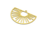 Brass Sun Charm, 8 Raw Brass Semi Circle Shaped Charms With 1 Loop, Charm Pendants, Findings (25x35x0.60mm) A6230