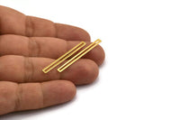 Gold Stick Charm, 12 Gold Plated Brass Stick Charms, Findings, Earrings (40x3x0.60mm) D1192