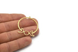 Brass Round Charm, 2 Raw Brass Crescent Moon Shaped Charms With 1 Loop, Charm Pendants, Findings (41x35x0.80mm) A6238