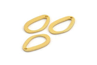 Gold Drop Charm, 8 Gold Plated Brass Drop Charms With 1 Hole, Earrings, Findings (19x11x1mm) D842